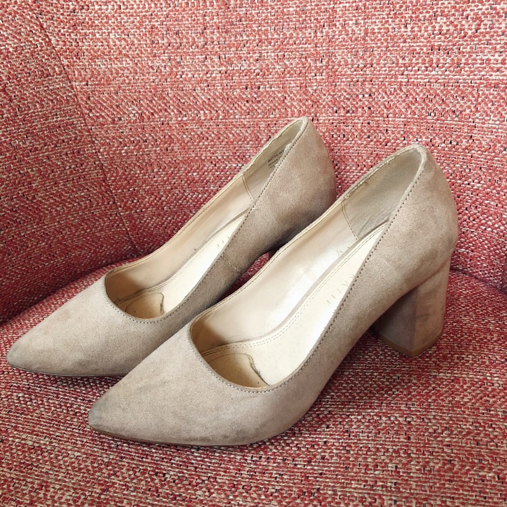 Kelly & Katie Nude Block Heel Pumps